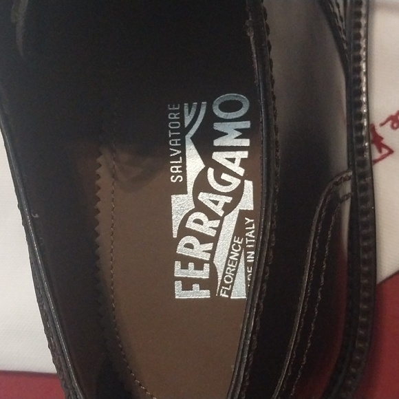 Salvatore Ferragamo Men's Dark Brown Leather Dress Shoes - Picture 14 of 16